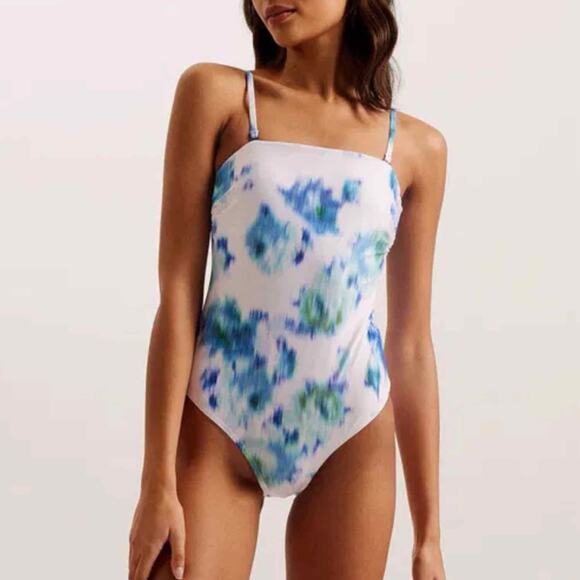 Ted Baker Mayiee Graphic Print Bandeau Swimsuit Size 1 US 4 - Picture 6 of 12
